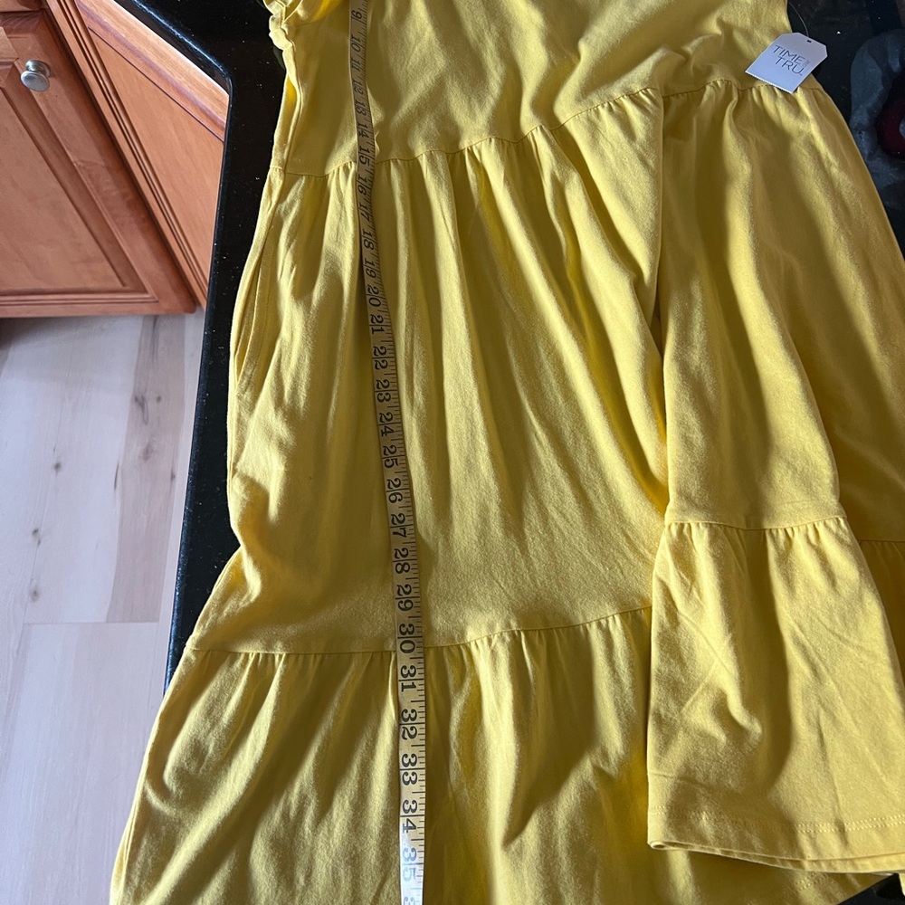 Time and Tru Yellow Tiered Ruffle Dress - Picture 9 of 9